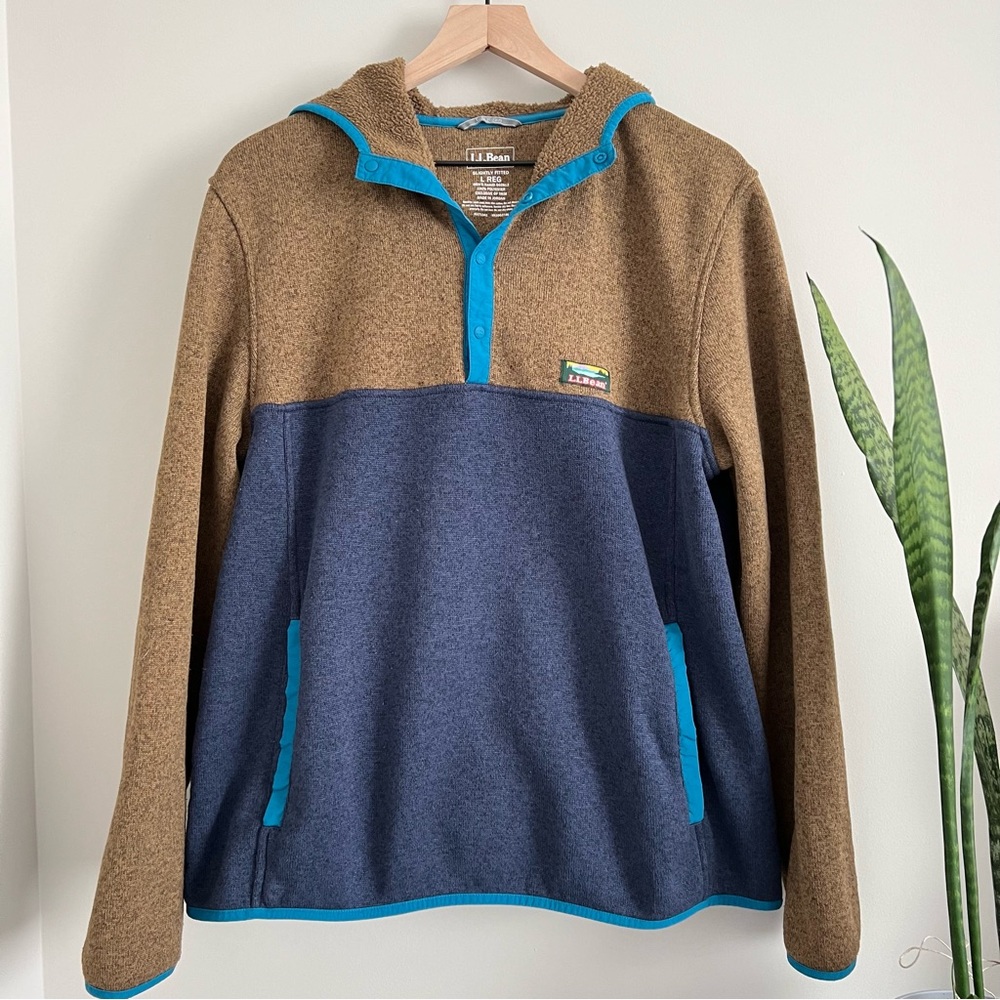 L.L. Bean Men’s Sweater Fleece Pullover Colorblock Large